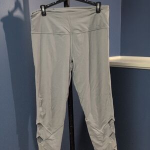 Chic Gray Leggings with Cutout Accents